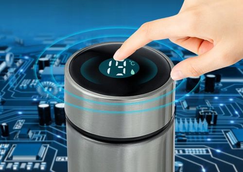 Kubek Termiczny na Kawę Herbatę Napoje z Termometrem Wyświetlaczem Czarny na Arena.pl