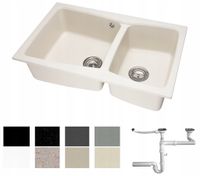 ZLEW ZLEWOZMYWAK GRANIT 8 kolorów 80x50 + SYFON