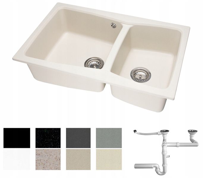 ZLEW ZLEWOZMYWAK GRANIT 8 kolorów 80x50 + SYFON zdjęcie 1