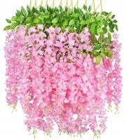 Wisteria Sztuczne Kwiaty Girlanda Glicynia Kwiaty Wiszące Balkon Taras Ślub