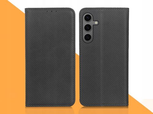 ETUI Z KLAPKĄ DO SAMSUNG GALAXY S24 CZARNE ZAMYKANE MAGNETYCZNE + SZKŁO 9H na Arena.pl
