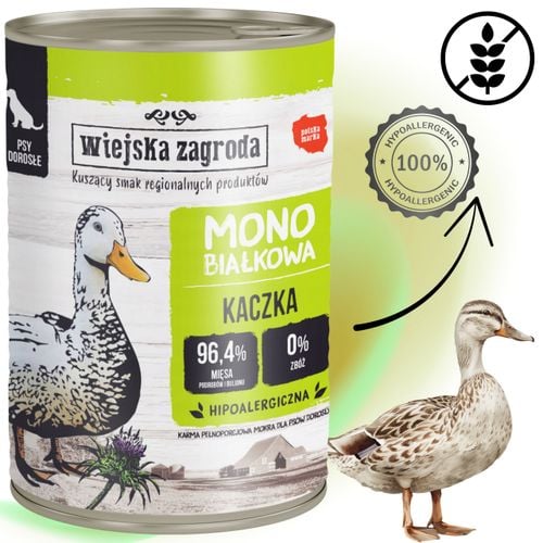 mokra karma dla psa monobiałkowa kaczka 400g wiejska zagroda hipoalergiczna na Arena.pl