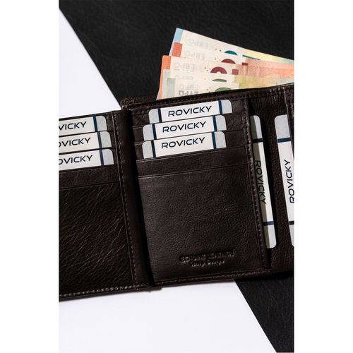 męski portfel ze skóry naturalnej z zakładkami na karty - rovicky na Arena.pl