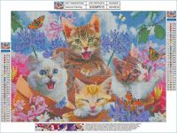 ZESTAW HAFT DIAMENTOWY, OBRAZ, MOZAIKA  4 KOTKI