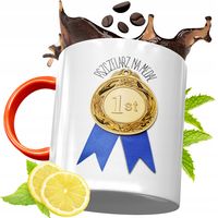 Kubek Pomarańczowy Dla Pszczelarza Prezent Z Nadrukiem Ze Zdjęciem