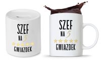 Dla Szefa Szefowej Zestaw Kubek + Skarbonka Z Nadrukiem Ze Zdjęciem