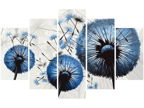 70 100CM OBRAZ 5 ELEM DMUCHAWCE NIEBIESKIM KOLORZE DRUK PŁÓTNO na Arena.pl