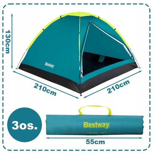 Namiot Turystyczny Kempingowy 2-3 Osobowy 210x210cm + Torba Bestway 68085 na Arena.pl