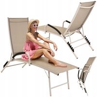 Leżanka aluminiowa SKŁADANA ogrodowa LEŻAK do ogrodu regulowane oparcie