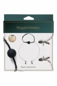 virgite nipple clamps z regulowanym kneblem kulkowym, łańcuszek