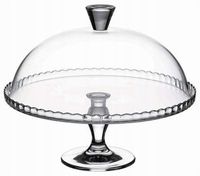 Szklana PATERA Z KLOSZEM na ciasto tort na nóżce 32cm PASABAHCE
