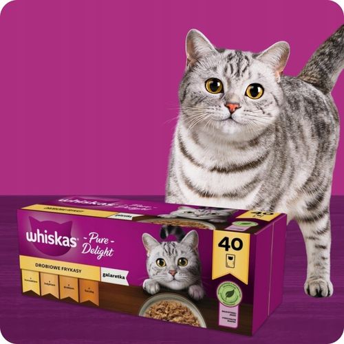 MOKRA KARMA WHISKAS DROBIOWE FRYKASY W GALARETCE 40X85G na Arena.pl