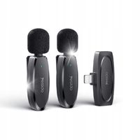 yesido KR14 Mikrofon MEMS 2szt. na Klips Lightning, Wireless 2.4GHz, BLACK/