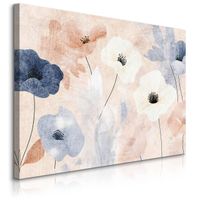 Obraz Na Płótnie Do Salonu Polne Kwiaty Pastelowe Maki Natura 120cm x 80cm