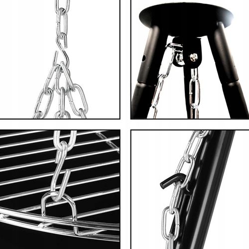 GRILL TRÓJNÓG NA OGNISKO OGRODOWY Z RUSZTEM DO PALENISK 60 CM WYSOKOŚĆ na Arena.pl