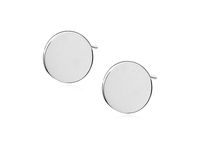 Delikatne rodowane srebrne gładkie kolczyki celebrytka pełne kółko kółeczko ring coin srebro 925 FL153KS