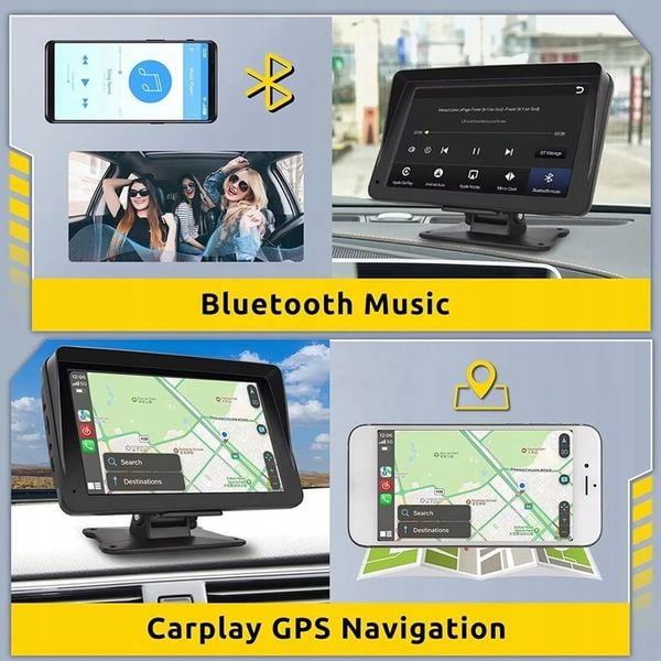 Radio stacja multimedialna do samochodu AUX Apple Carplay Android Auto 7" zdjęcie 6