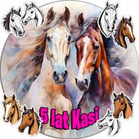 OPŁATEK NA TORT 20CM - KOŃ HORSE DEKORACJA URODZINOWA + IMIĘ 15CM 18CM