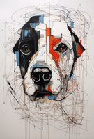 Plakat 61x90,5cm Przyrysowany Psiak