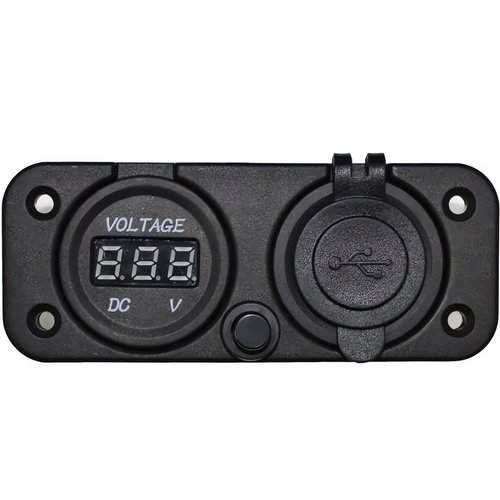 Dodatkowy Panel Gniazdo 2x USB 2A Woltomierz 2W1 Do Samochodu na Arena.pl