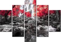 105CM 150CM OBRAZ 5 ELEM JESIENNY WODOSPAD DRUK