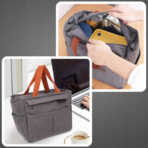 LUNCH BOX Termiczna Torba na napoje jedzenie Śniadanie duża podróżna zdjęcie 8