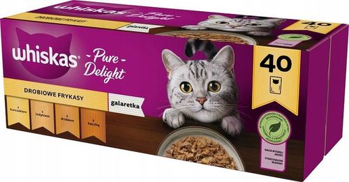 WHISKAS POTRAWKA SMAKI DROBIOWE W GALARETCE 40x85g na Arena.pl