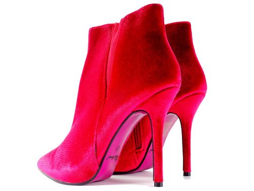 Bordowe szpilki botki damskie welur 37 na Arena.pl