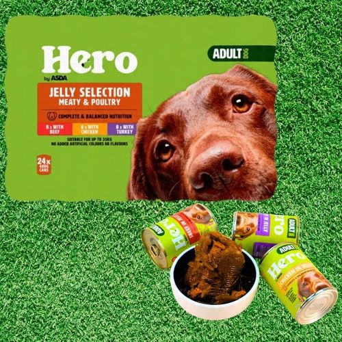 Mokra karma dla psa Hero MIX SMAKÓW kawałki w galaretce 24 x 400g 9,6 kg na Arena.pl