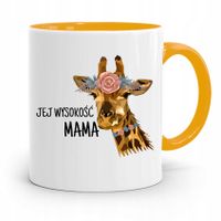 Kubek Żółty Prezent Dla Mamy Jej Wysokość Mama Z Nadrukiem Ze Zdjęciem