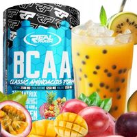 AMINOKWASY w proszku BCAA regeneracja Real Pharm BCAA MANGO MARAKUJA 400g