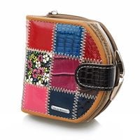 PORTFEL damski skórzany patchworkowy portmonetka P130 kolorowy
