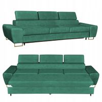 Sofa kanapa 3 os rozkładana z f. spania Bosso Family meble zielony welur