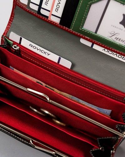 elegancki, podłużny portfel damski z klapą na zatrzask - cavaldi na Arena.pl