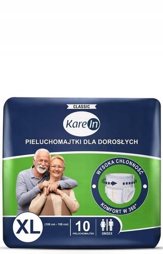 PIELUCHOMAJTKI PAMPERSY DLA DOROSŁYCH KAREIN CLASSIC XL 30 SZTUK na Arena.pl
