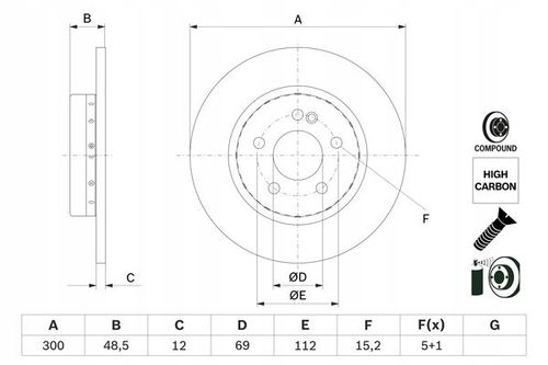 TARCZA HAM TYL 300X12 P BOSCH na Arena.pl