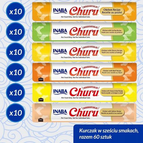 Inaba Cat Churu 60x14g (840g) Kremowy Przysmak Dla Kota Mix Z na Arena.pl