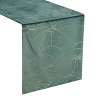 Bieżnik welwetowy z nadrukiem BLINK18 35X220 ciemnomiętowy