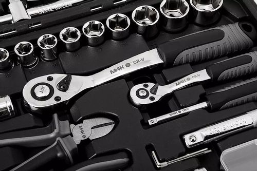 ZESTAW NARZĘDZI M4K GARAGE NEO TOOLS 90 el. WALIZKA KLUCZE NASADOWE 10-100 na Arena.pl