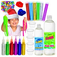 ZESTAW SLIME DO ROBIENIA GLUTÓW 7w1 kreatywny na prezent duży box gluty xxl