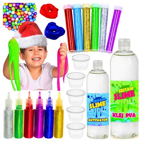 ZESTAW SLIME DO ROBIENIA GLUTÓW 7w1 kreatywny na prezent duży box gluty xxl na Arena.pl