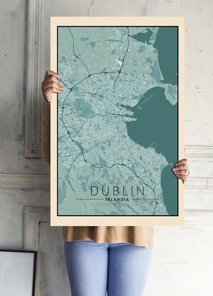 Dublin mapa vintage - plakat 70x100 cm zdjęcie 2