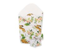 Rożek dla niemowląt z wiązaniem 2w1 usztywniany i miękki - w lesie