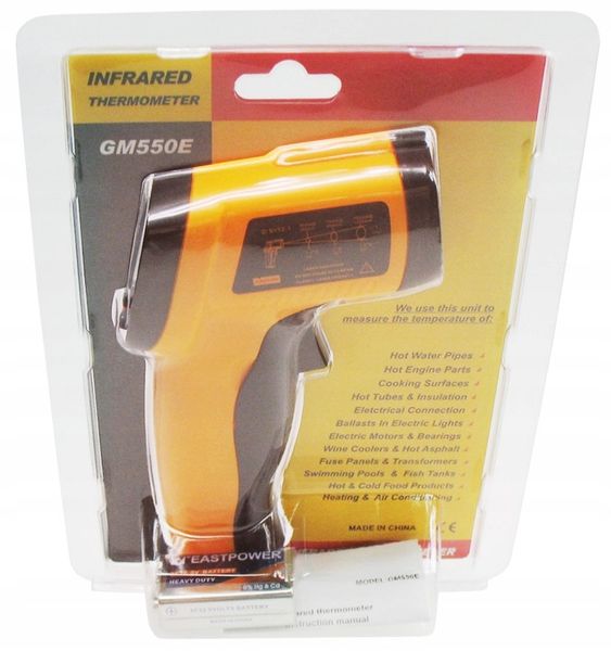 PIROMETR TERMOMETR LASEROWY BEZDOTYKOWY NA PODCZERWIEŃ EMISYJNOŚĆ -50+550°C zdjęcie 11