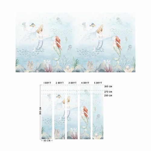 Tapeta Syreny W29 250 cm Płótno na Arena.pl