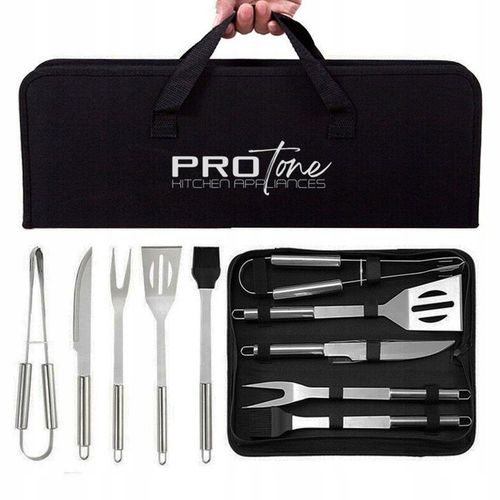 STALOWY Zestaw grillowy akcesoria przybory sztućce do grilla 5w1 + ETUI na Arena.pl