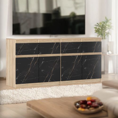 Komoda 160cm 4 Szuflady Nowoczesna Pojemna Szafka Dąb Sonoma San Sebastian na Arena.pl