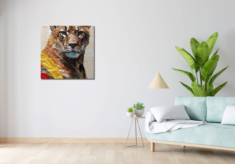 Obraz 70x70cm Papierowy Tygrys zdjęcie 2