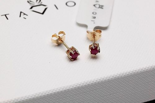 Złote kolczyki KZC5056 - Rubin na Arena.pl