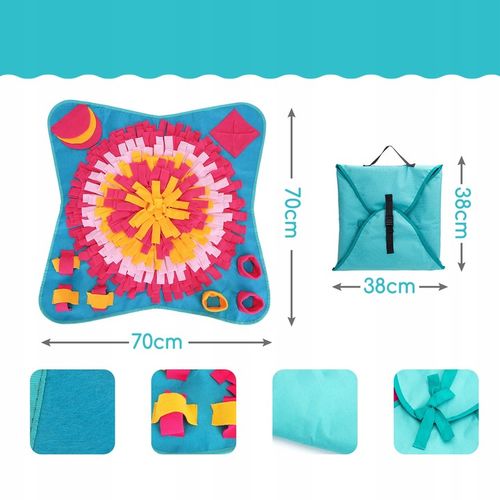 Mata Węchowa dla Psa i Kota Zabawka Edukacyjna na Przysmaki 70×70cm na Arena.pl